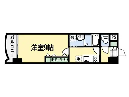 ロイヤルノースナイン(1K/16階)の間取り写真