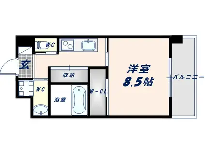 フェニックスクローブトモイ(1K/2階)の間取り写真