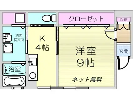 パインヒルズ六甲(1K/2階)の間取り写真