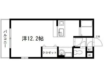 アポロミレニア(1K/1階)の間取り写真