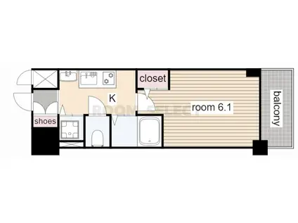 プレサンス名古屋STATIONアブソリュート(1K/9階)の間取り写真