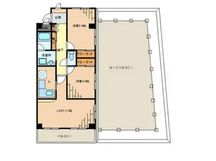 フォーレスト北綾瀬II(2LDK/4階)の間取り写真