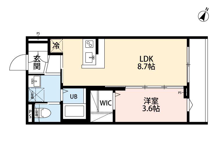 SENO阿佐ヶ谷(1LDK/2階)の間取り写真