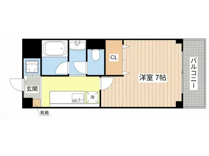 エスポワール湧の上(1K/3階)の間取り写真