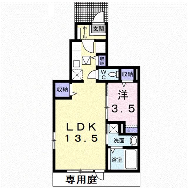 ローズコート(1LDK/3階)の間取り写真