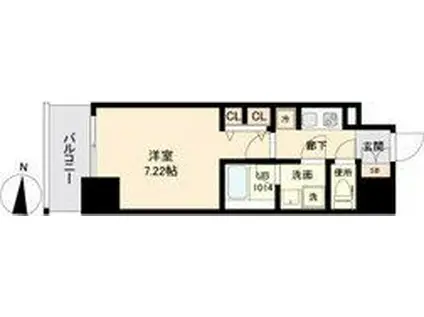 エス・キュート 丸の内(1K/7階)の間取り写真