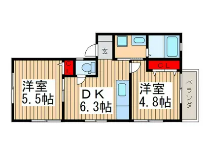 アミル ゴル(2DK/2階)の間取り写真