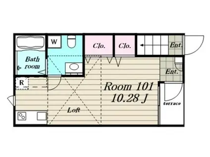 ル・リバージュ本羽田(ワンルーム/1階)の間取り写真