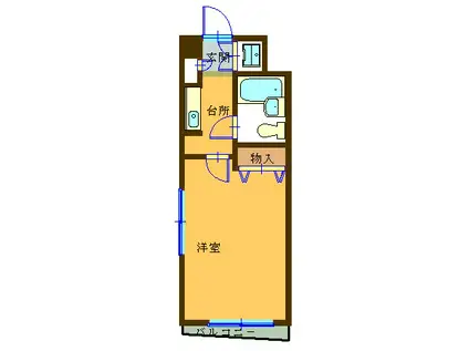 A&YエルミタージュC棟(1K/2階)の間取り写真