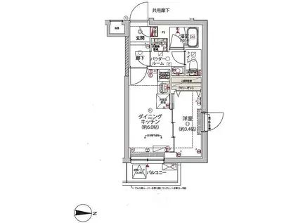 ARCOBALENO HIGASHIMUKOJIMA(1DK/2階)の間取り写真