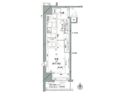 グランドコンシェルジュ神楽坂α1(1K/8階)の間取り写真