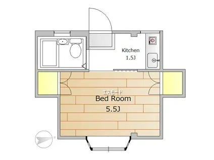 ホソヤハイム(1K/3階)の間取り写真