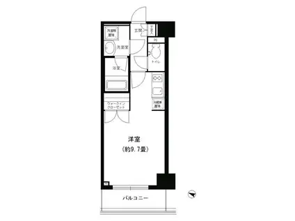 ポルトパルティーレヨコハマ(ワンルーム/3階)の間取り写真