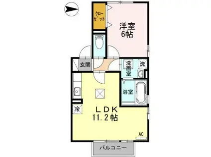 セジュール・グラシア(1LDK/1階)の間取り写真