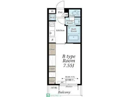 リブリ・SACCO(1K/3階)の間取り写真