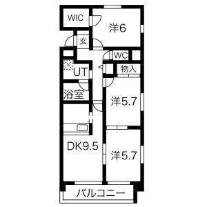 GRANVILLE(3DK/3階)の間取り写真
