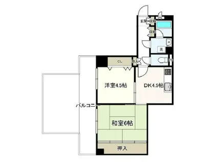 ライオンズマンション西江井ヶ島(2DK/1階)の間取り写真