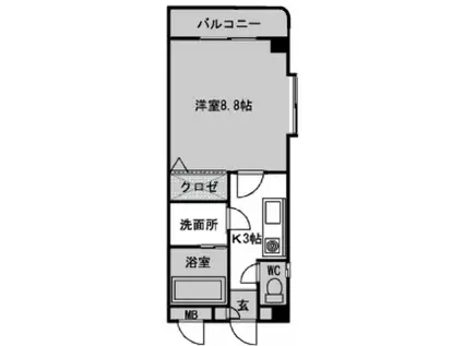 サンハイツ愛宕(1K/4階)の間取り写真