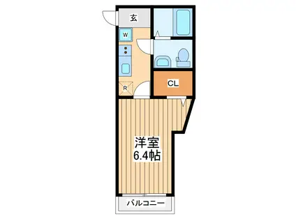 シュガーグレイスカワサキ(1K/3階)の間取り写真