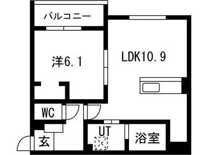 RIGEL EIN(1LDK/2階)の間取り写真