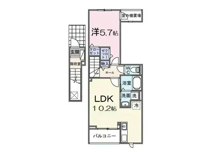 ヒカルサ西大宮(1LDK/2階)の間取り写真