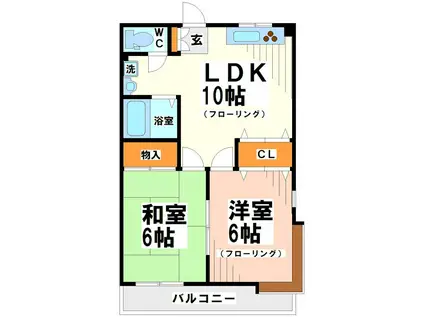 グランデ浜田山 弊社管理物件(2LDK/2階)の間取り写真
