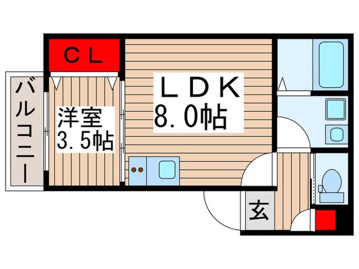 メゾンヤナギカゲ(1LDK/1階)の間取り写真