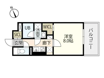  BANKARA PLACE(1K/8階)の間取り写真
