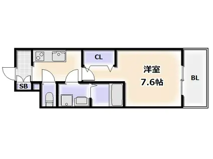 エスプレイス難波サウスゲート(1K/11階)の間取り写真