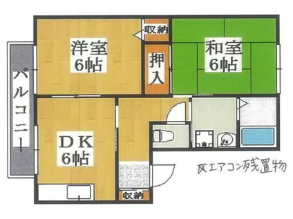 エクセレント西明石C(2DK/1階)の間取り写真