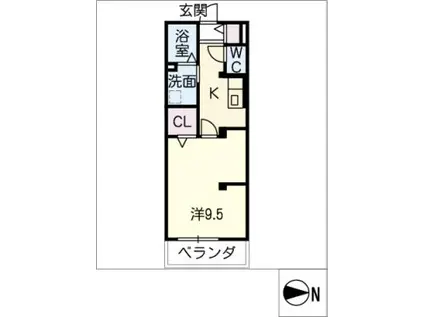 LAPEX(1K/3階)の間取り写真