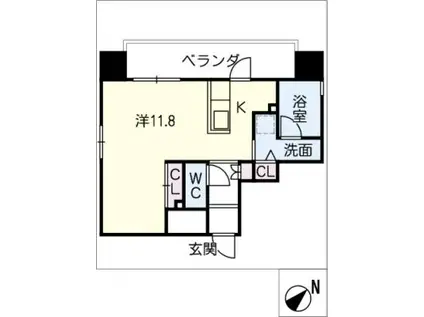SUGAR HILLS CHIKUSA(ワンルーム/7階)の間取り写真
