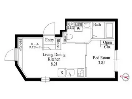 CASA GRAZIE 西大島(1LDK/5階)の間取り写真