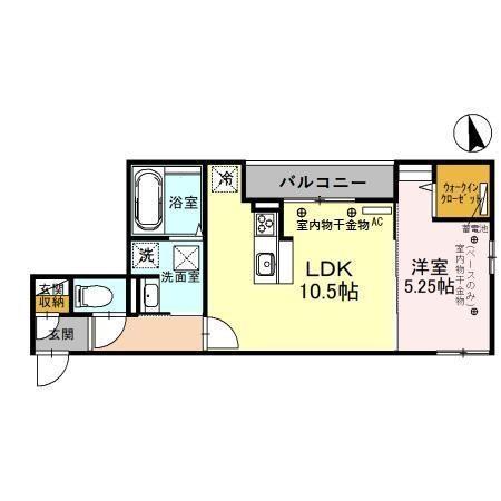 D-RESIDENCE瓢箪町(1LDK/1階)の間取り写真
