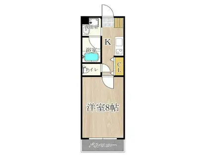 CITY SPIRE幸町(1K/2階)の間取り写真