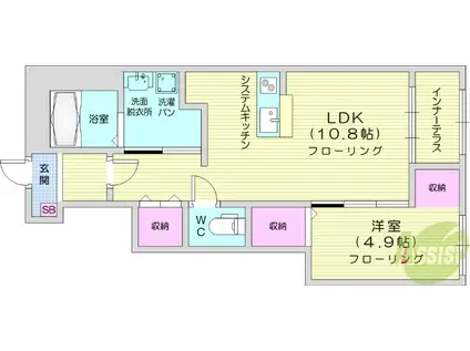 ソレイユⅡ(1LDK/1階)の間取り写真
