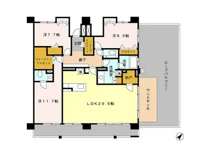 ロイヤルパークス千種(3LDK/9階)の間取り写真