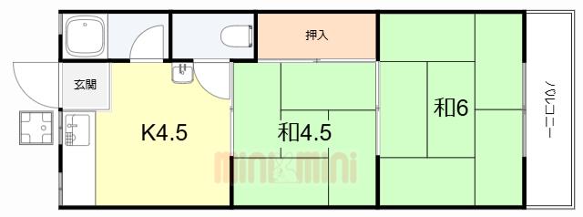 めぞんかもめ(2K/2階)の間取り写真