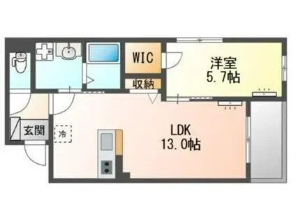 立川市一番町4丁目マンション(1LDK/3階)の間取り写真