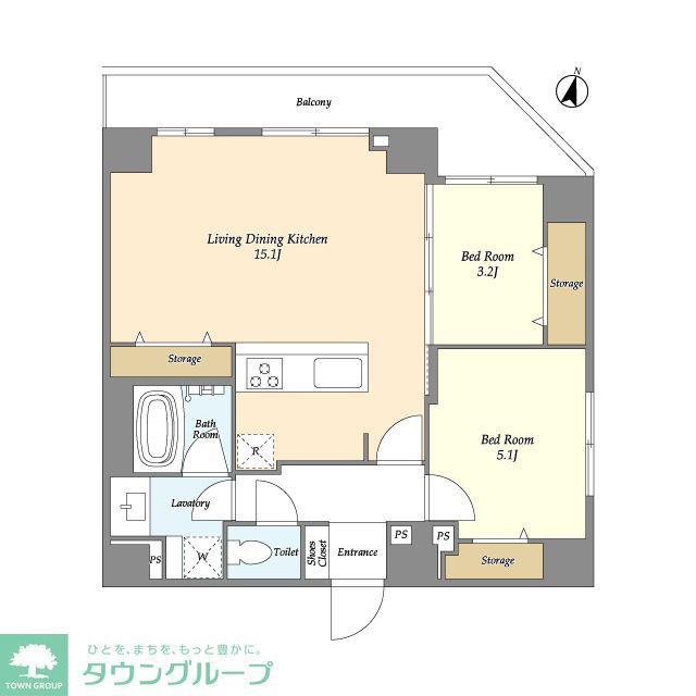 LUMIEC OHYAMA(2LDK/7階)の間取り写真