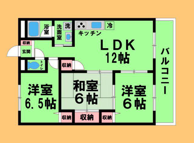 モネ水草(3LDK/2階)の間取り写真