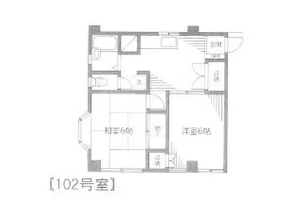 ヴィラヨシダ鳩ヶ谷(2DK/1階)の間取り写真