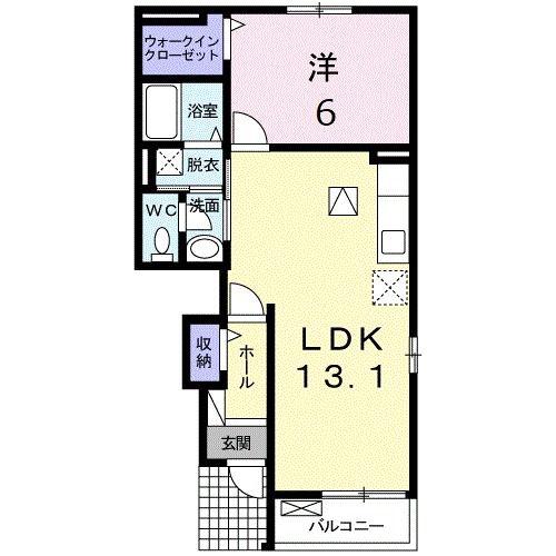 ダンデ ライオンB(1LDK/1階)の間取り写真