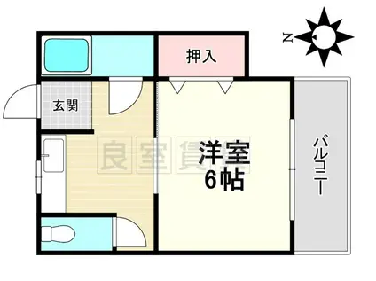 松風荘(1K/1階)の間取り写真