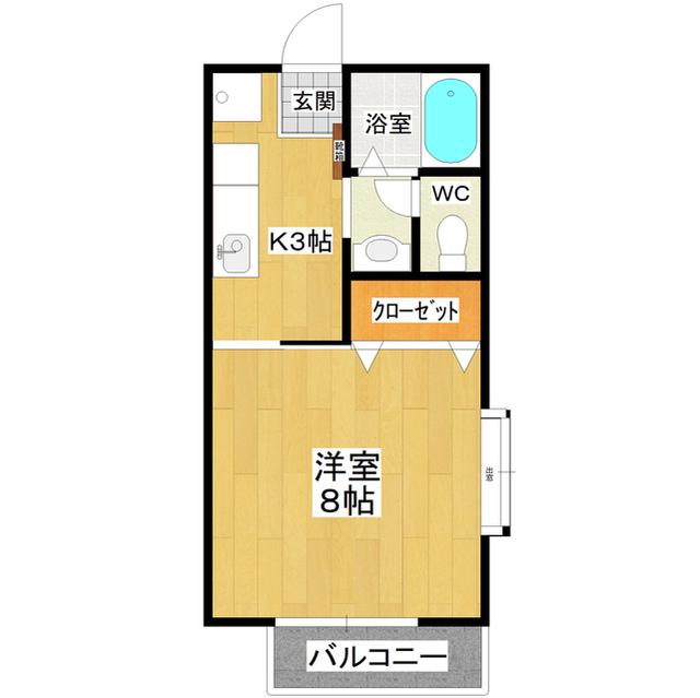 メゾン大島A(1K/1階)の間取り写真