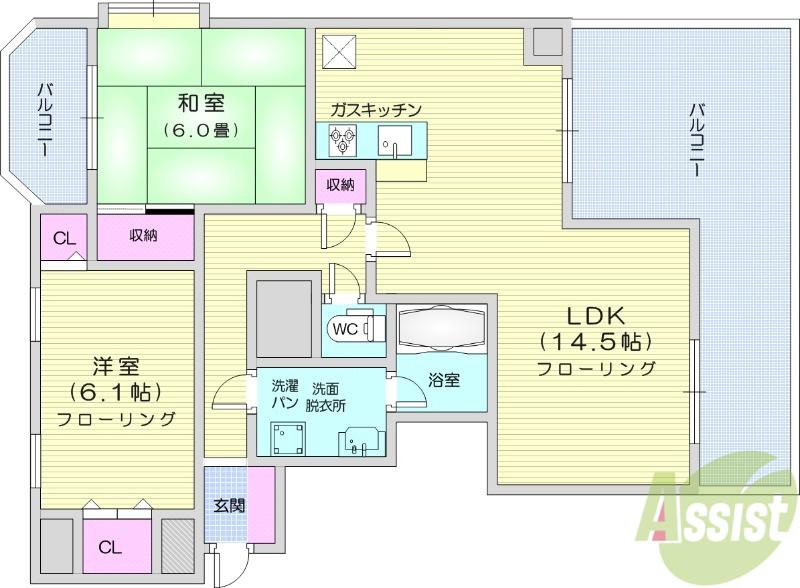 アメニティ・ホクト(2LDK/2階)の間取り写真