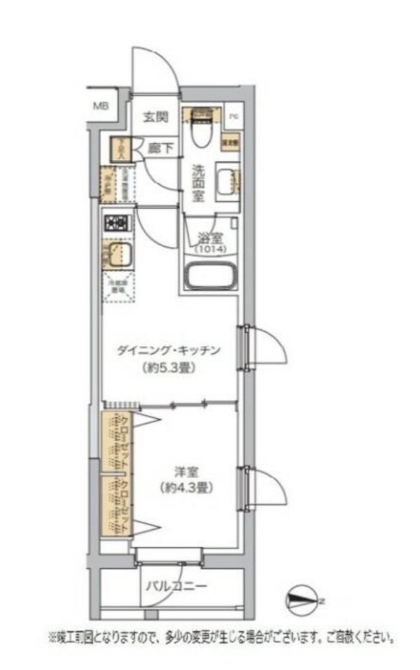 リビオメゾン湯島(1DK/2階)の間取り写真