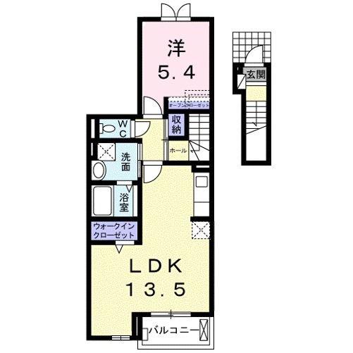 BLISS I(1LDK/2階)の間取り写真