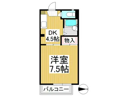 フレグランスしんC(1DK/1階)の間取り写真
