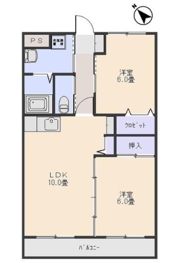 サントリーニマンション(2LDK/1階)の間取り写真